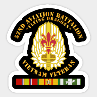 52nd Avn Bn - Flying Dragons - Vietnam Vet w VN SVC Sticker